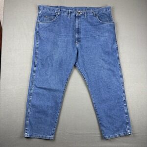 Wrangler‎ Rugged Wear Jeans Men's 46x28 Blue Tapered Denim Cotton Blend 35005SW